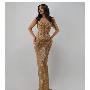 Luanda Gold embroidered dress